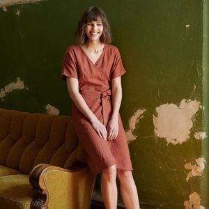 Linenfox S-M Mimosa wrap dress